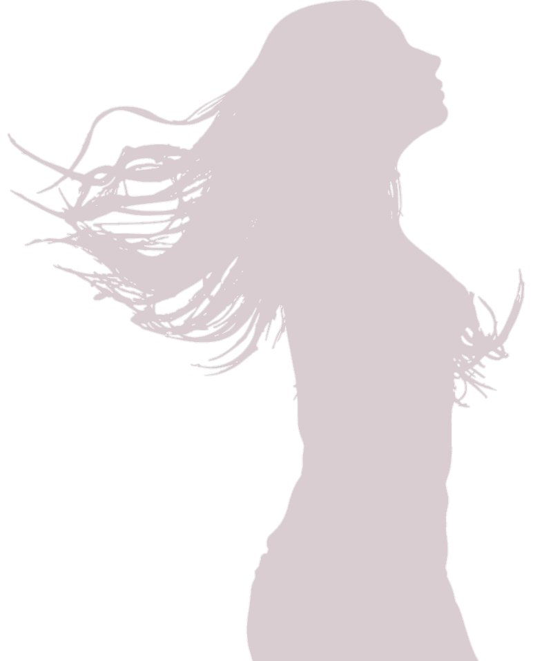 美容鍼の女性シルエット