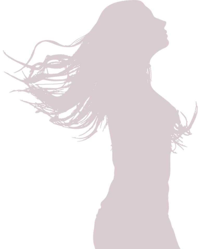 美容鍼の女性シルエット